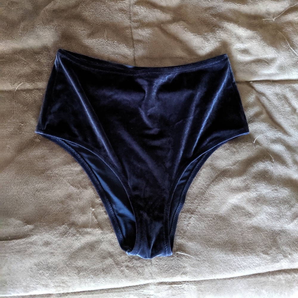High waisted velvet bikini bottom